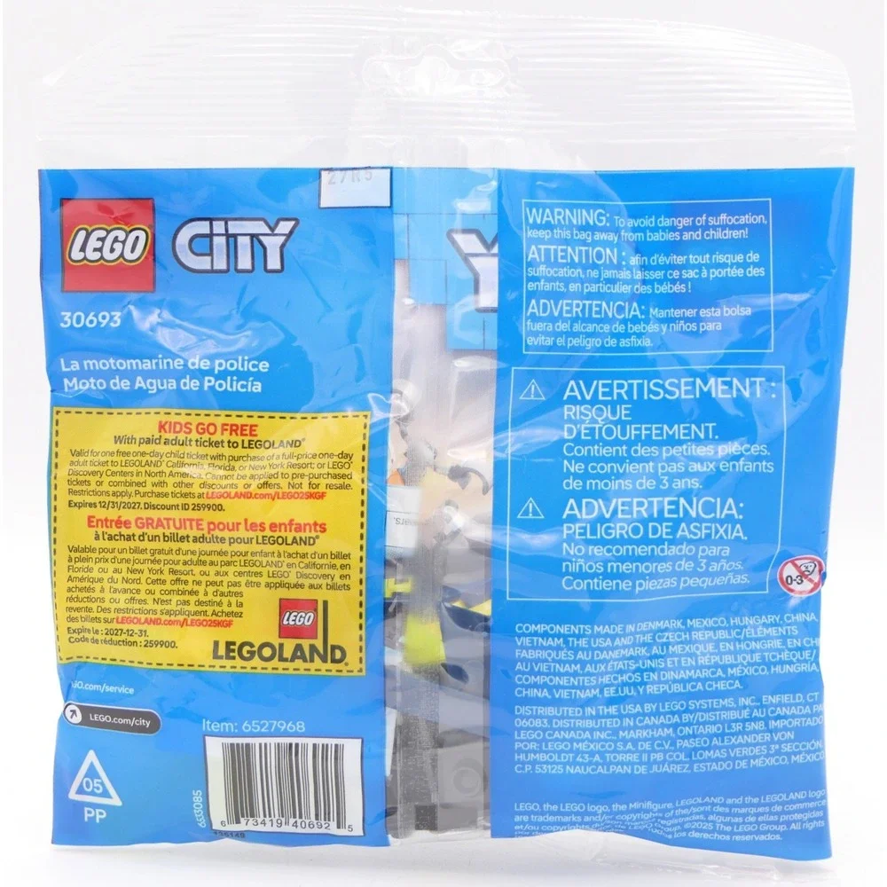 LEGO City Police Water Scooter 30693 Building Toy 29 Pcs Ages 5+ Sealed Bag